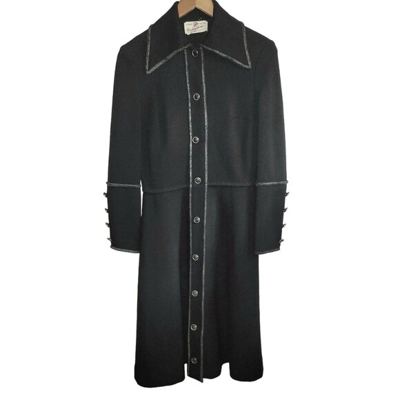 NWT Vintage Cadillac Mod 1960s Italian Pure Virgin Wool Long Black Sweater Flaws - Picture 2 of 16